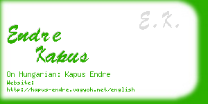 endre kapus business card